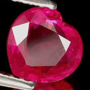 1.10 ct Pink Ruby Stone, Natural Ruby in Heart Facet Shape for Sale