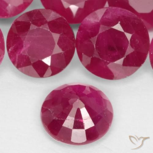 Ruby Gemstones in 5 mm (calibrated) Size for Sale, Ruby Stones in Medium Red Color
