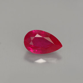 1.07 ct Red Ruby Gemstone, Ruby Gem in Pear Facet Shape for Sale.