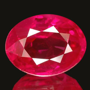 1.03 ct Pink Ruby Gemstone, Ruby Gem in Oval Facet Shape for Sale.