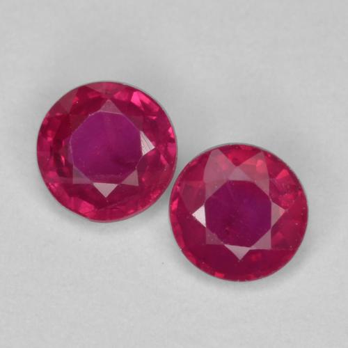 Pinkish Red Ruby Gem - 0.2ct Round Facet (ID: 556553)