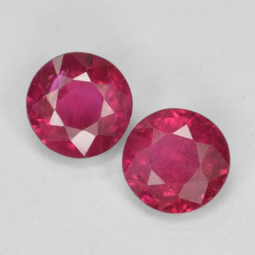 Medium-Dark Red Ruby Gem - 0.2ct Round Facet (ID: 556561)