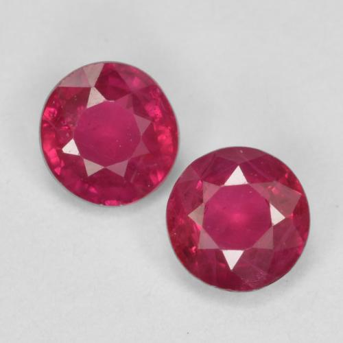 Deep Reddish Pink Ruby Gem - 0.3ct Round Facet (ID: 556562)