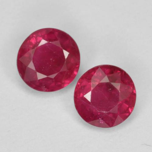 Deep Reddish Pink Ruby Gem - 0.2ct Round Facet (ID: 556564)