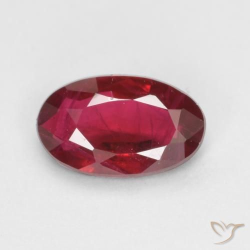 Bright Red Рубин Камень - 0.4ct Фасетный Овал (ID: 556592)
