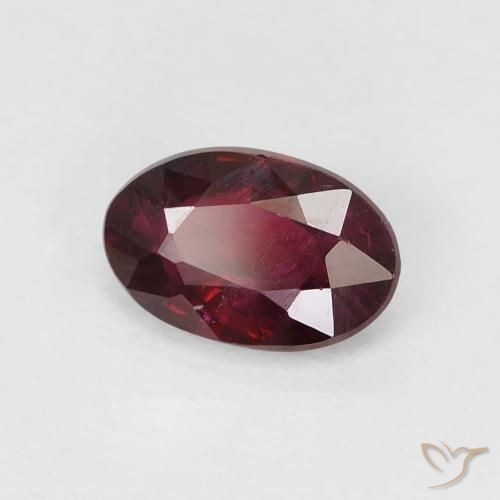 0.49 ct Red Ruby Stone, Natural Ruby in Oval Facet Shape for Sale