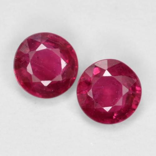 Jam Red Ruby Gem - 0.3ct Round Facet (ID: 556727)