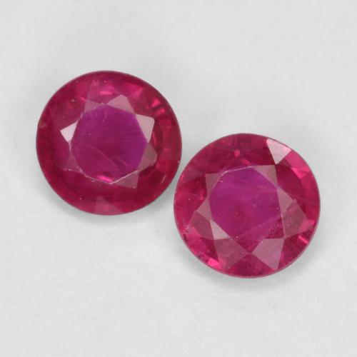 Medium Red Ruby Gem - 0.2ct Round Facet (ID: 556732)