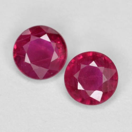 Medium Red Ruby Gem - 0.2ct Round Facet (ID: 556734)