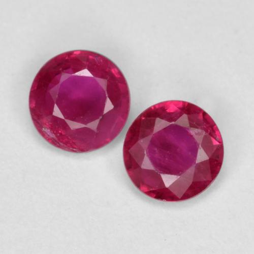 Pinkish Red Ruby Gem - 0.2ct Round Facet (ID: 556735)