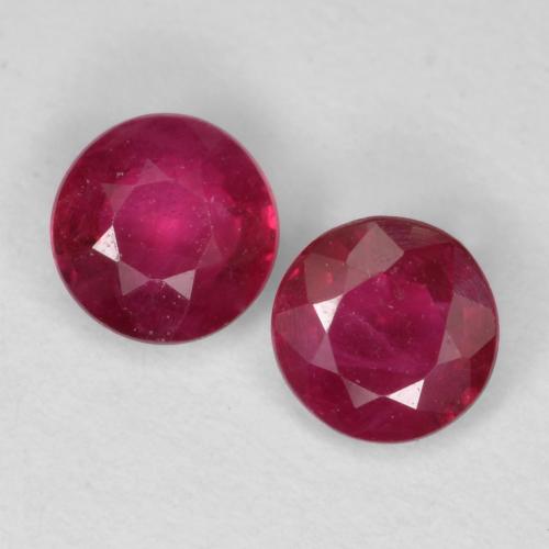 Pinkish Red Ruby Gem - 0.3ct Round Facet (ID: 556736)
