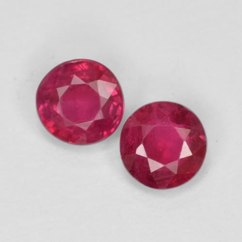 Medium-Dark Red Ruby Gem - 0.2ct Round Facet (ID: 556898)