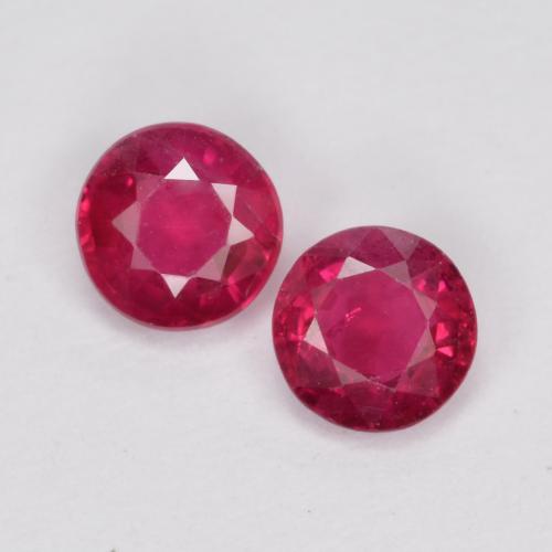 Deep Reddish Pink Ruby Gem - 0.2ct Round Facet (ID: 556899)