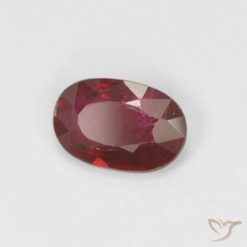 0.49 ct Red Ruby Stone, Natural Ruby in Oval Facet Shape for Sale