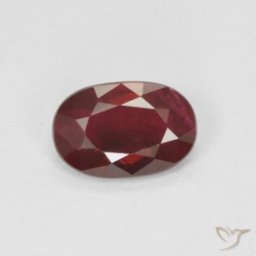 6,2 x 4,1mm roter Rubin im Ovalschliff aus Myanmar, Gewicht 0,57 ct, Garantiert echter Edelstein in VS-SI Reinheit, 1 Stück Rubin - die Farbe ist Weinrot, Mohs-Härte von 9 Geeignet für den täglichen Gebrauch im Schmuck, Stein der Liebe, Photo A