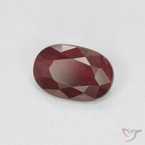 0.57 ct Red Ruby Stone, Natural Ruby in Oval Facet Shape for Sale