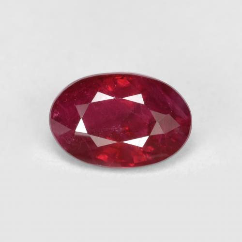 Bright Red Ruby Gem - 0.6ct Oval Facet (ID: 557027)