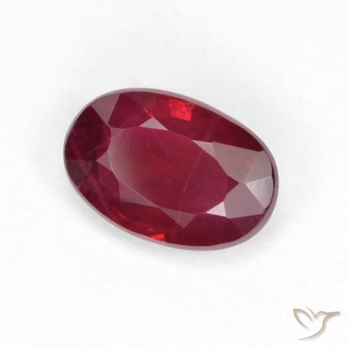 0.58 ct Red Ruby Stone, Natural Ruby in Oval Facet Shape for Sale