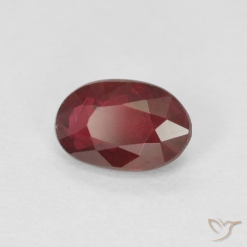 0.59 ct Red Ruby Stone, Natural Ruby in Oval Facet Shape for Sale