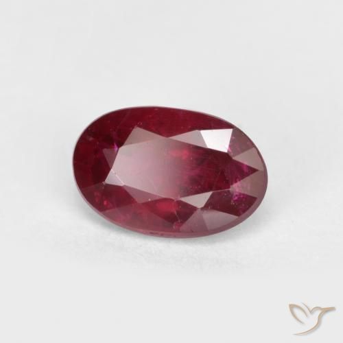 0.55 ct Red Ruby Stone, Natural Ruby in Oval Facet Shape for Sale