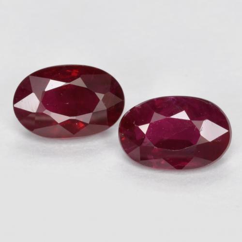 Dark Red Ruby Gem - 0.6ct Oval Facet (ID: 557221)