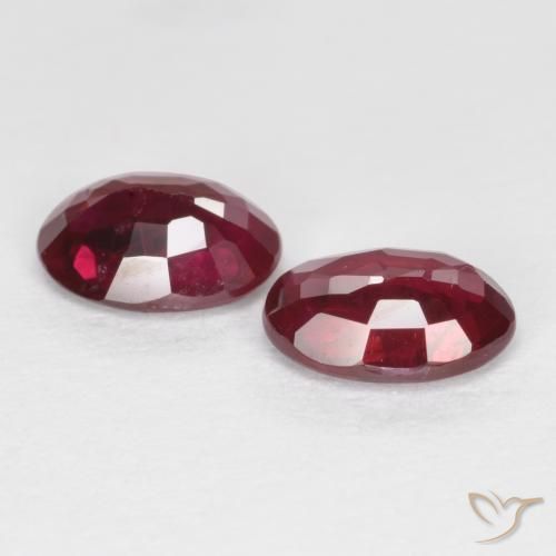 Ruby Gemstones in 5.9 x 4.2 mm Size for Sale, Ruby Stones in Deep Red Color