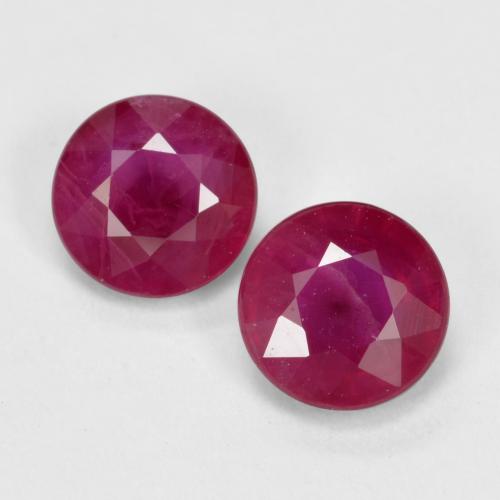 0 6ct 2 Pcs 赤みがかったピンク ルビー 宝石 から ミャンマー