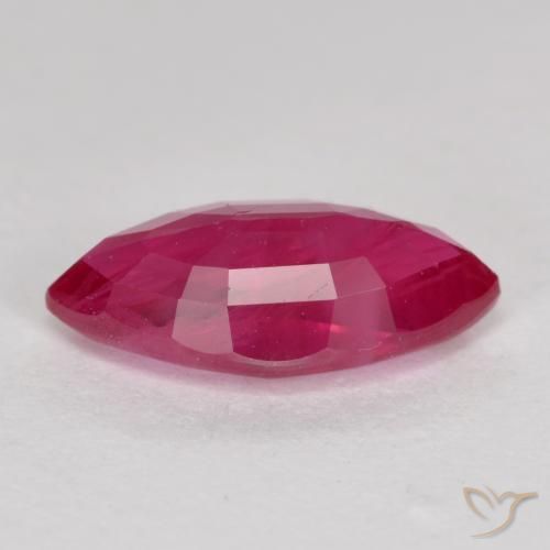 Ruby Gemstone in 10.1 x 5.1 mm Size for Sale, Ruby Stone in Pinkish Red Color