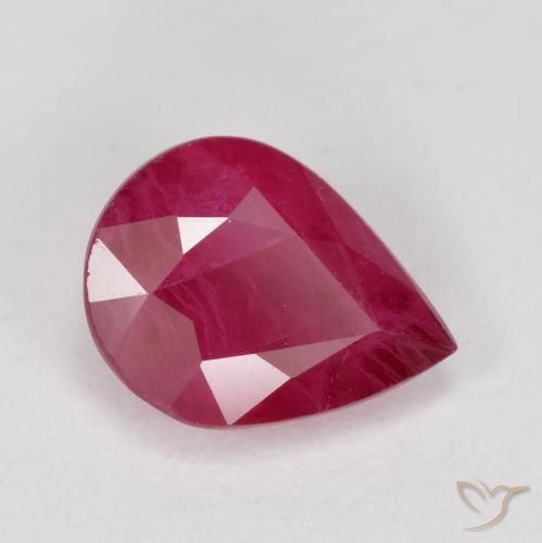 1.04 ct Red Ruby Stone, Natural Ruby in Pear Facet Shape for Sale