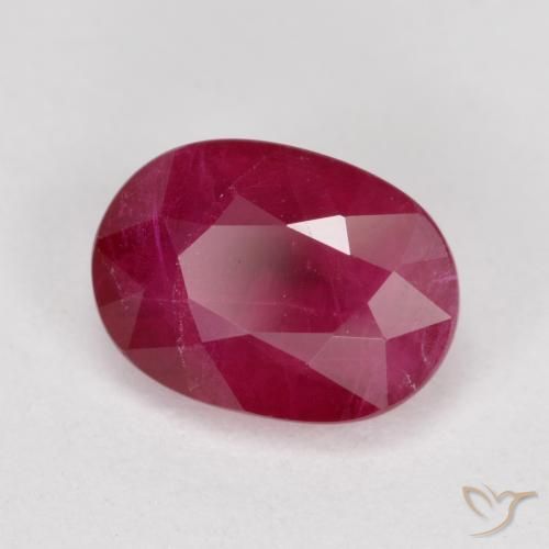 1.08 ct Red Ruby Stone, Natural Ruby in Oval Facet Shape for Sale