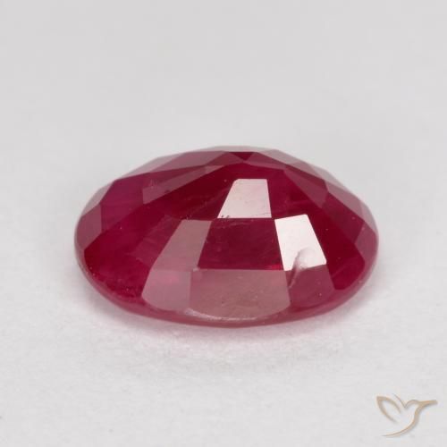 Ruby Gemstone in 7 x 5 mm (calibrated) Size for Sale, Ruby Stone in Reddish Pink Color