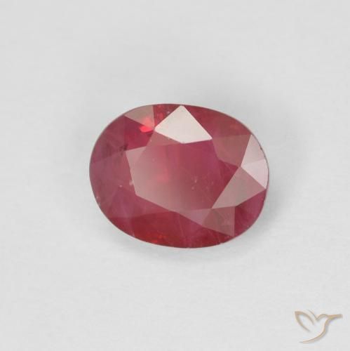1.02 ct Red Ruby Stone, Natural Ruby in Oval Facet Shape for Sale