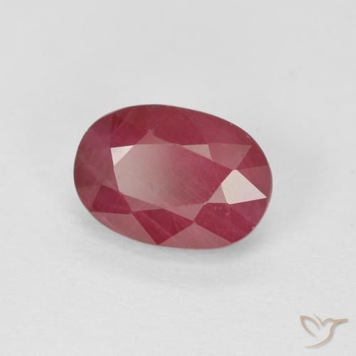 1.23 ct Red Ruby Stone, Natural Ruby in Oval Facet Shape for Sale