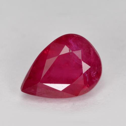 Deep Reddish Pink Rubin Edelstein - 1.1ct Birnen Schliff (ID: 567361)