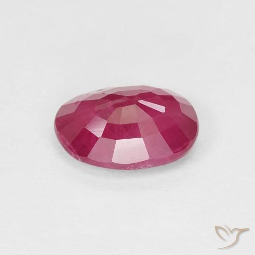 Ruby Gemstone in 7 x 5 mm (calibrated) Size for Sale, Ruby Stone in Medium Dark-Red Color