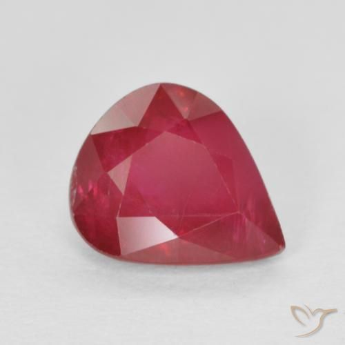 1.19ct Natural Deep Reddish Pink Ruby, Pear Shape, VS-SI