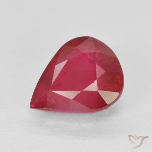 1.19 ct Red Ruby Stone, Natural Ruby in Pear Facet Shape for Sale