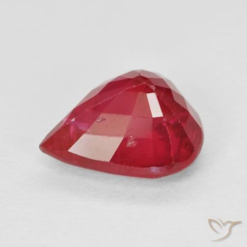 Ruby Gemstone in 7.1 x 6 mm Size for Sale, Ruby Stone in Deep Reddish Pink Color