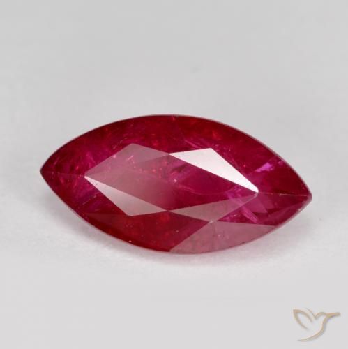 1.82 ct Red Ruby Stone, Natural Ruby in Marquise Facet Shape for Sale