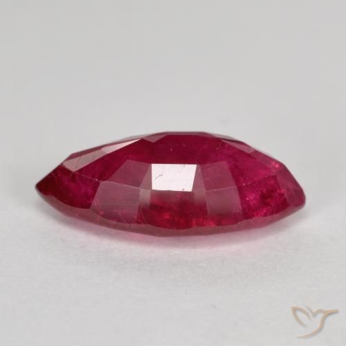 Ruby Gemstone in 10.5 x 5.3 mm Size for Sale, Ruby Stone in Deep Reddish Pink Color