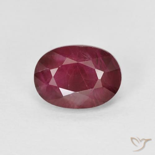 7 x 5,1mm ovaler roter Rubin aus Myanmar, Gewicht 1,22 ct, 1 Stück Rubin - Farbe: Tiefes rötliches Rosa, natürlicher Edelstein in VS-SI Reinheit, Mohs-Härte von 9 Geeignet für den täglichen Gebrauch im Schmuck, Jahr des Schwein-Edelstein, Photo A