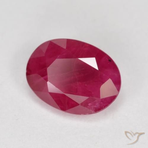 0.94 ct Red Ruby Stone, Natural Ruby in Oval Facet Shape for Sale