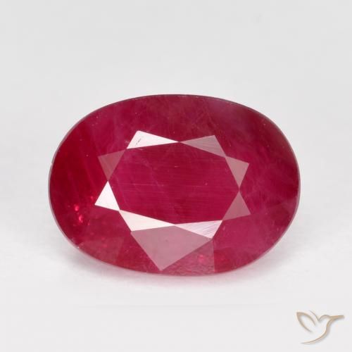 Rubí de talla ovalada de 1,4 ct, 7,2 x 5,2 mm de Myanmar, Photo A