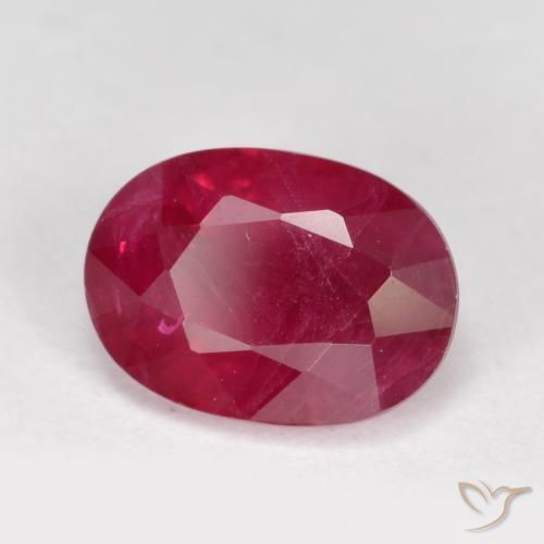 1.23 ct Red Ruby Stone, Natural Ruby in Oval Facet Shape for Sale