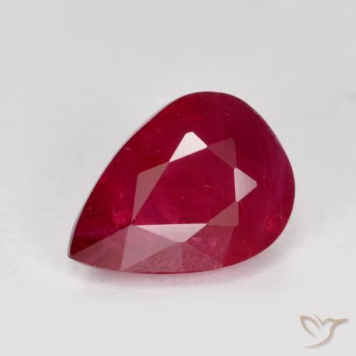1.08ct Natural Jam Red Ruby, Pear Shape, VS-SI