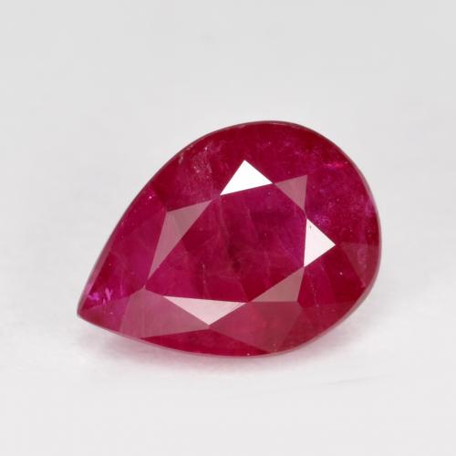 1.18 ct Red Ruby Gemstone, Ruby Gem in Pear Facet Shape for Sale.