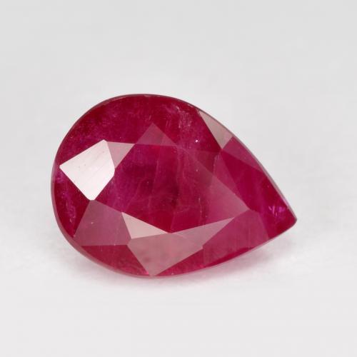 1.18 ct Red Ruby Stone, Natural Ruby in Pear Facet Shape for Sale
