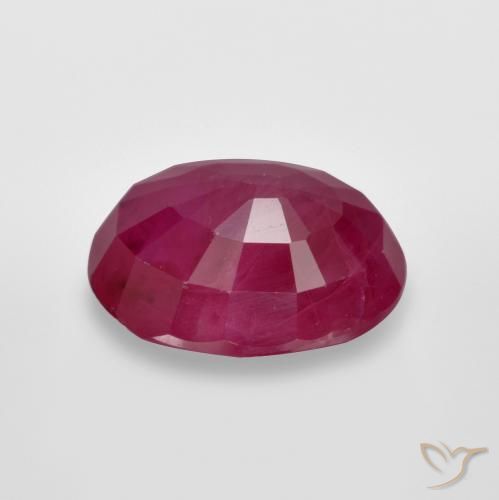Ruby Gemstone in 7.2 x 5.2 mm Size for Sale, Ruby Stone in Reddish Pink Color