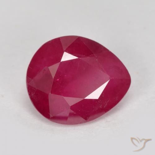 1.39 ct Red Ruby Stone, Natural Ruby in Pear Facet Shape for Sale