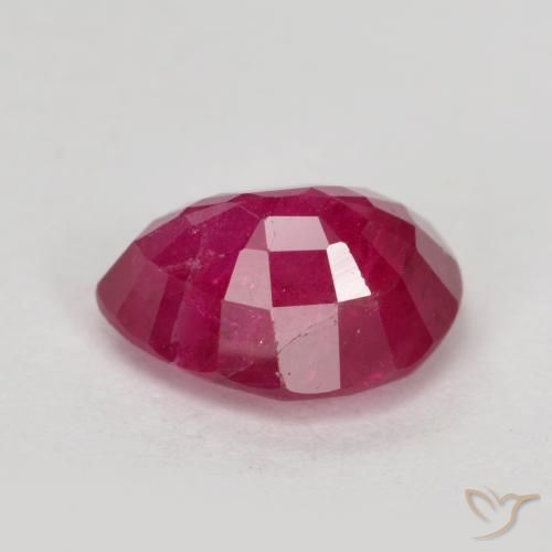 Ruby Gemstone in 7.2 x 6.2 mm Size for Sale, Ruby Stone in Medium Red Color